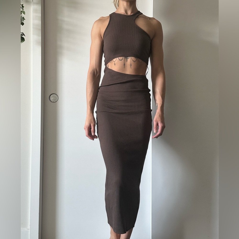 Zara Brown Backless Dress